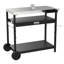 Chariot de préparation des aliments pour l'extérieur en acier inoxydable avec double tablette Nexgrill