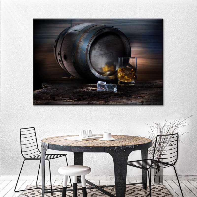 «Whiskey Barrel», reproduction sur toile, H 30 po x l 45 po x P 1,25 po