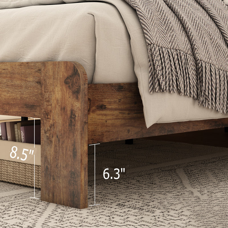 Platform Bed Frame King Size In Solid Wood
