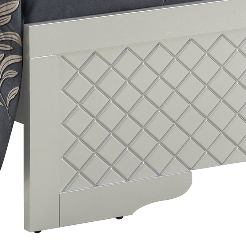 Upholstered Standard Bed, Silver Champagne, King
