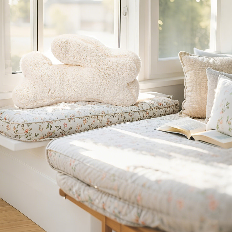 Coussin en forme de lapin blanc en forme de lapin Coussin de taille Repose-lit Coussin de lecture Coussin de dossier de chaise, décoratif pour voiture de bureau de chambre à coucher, 21 po x 16 po