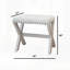Tabouret d'appoint, chaise rembourrée en lin capitonnée avec siège en bois à base en X et garniture cloutée élégante pour les intérieurs modernes-133591323