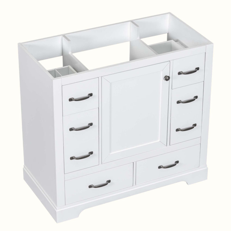 Base de meuble-lavabo simple 35,5 po seulement, Blanc