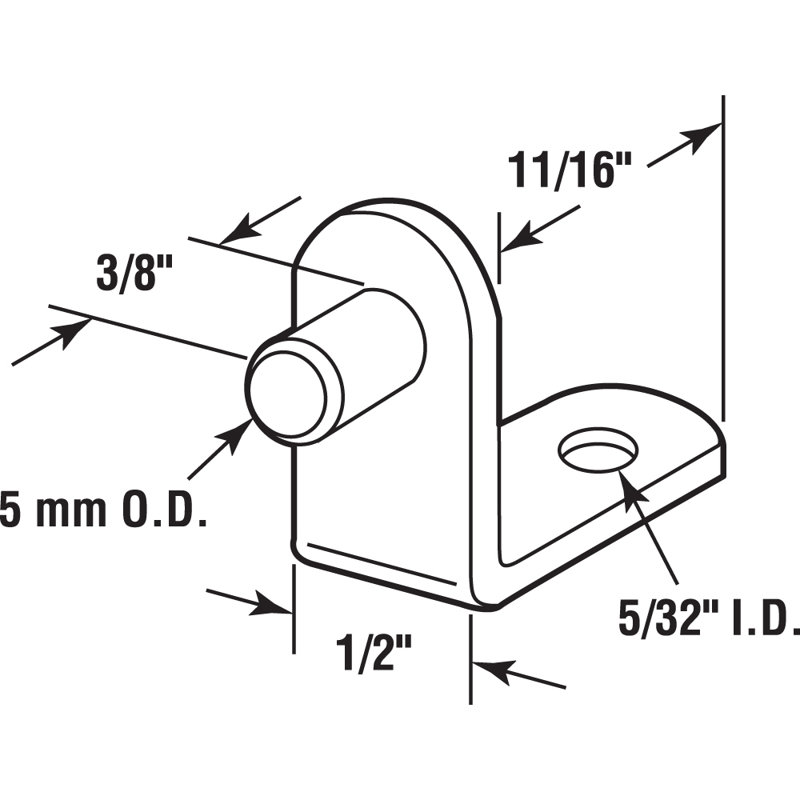 Support à tablette Prime-Line, 5 mm, acier, plaqué nickel