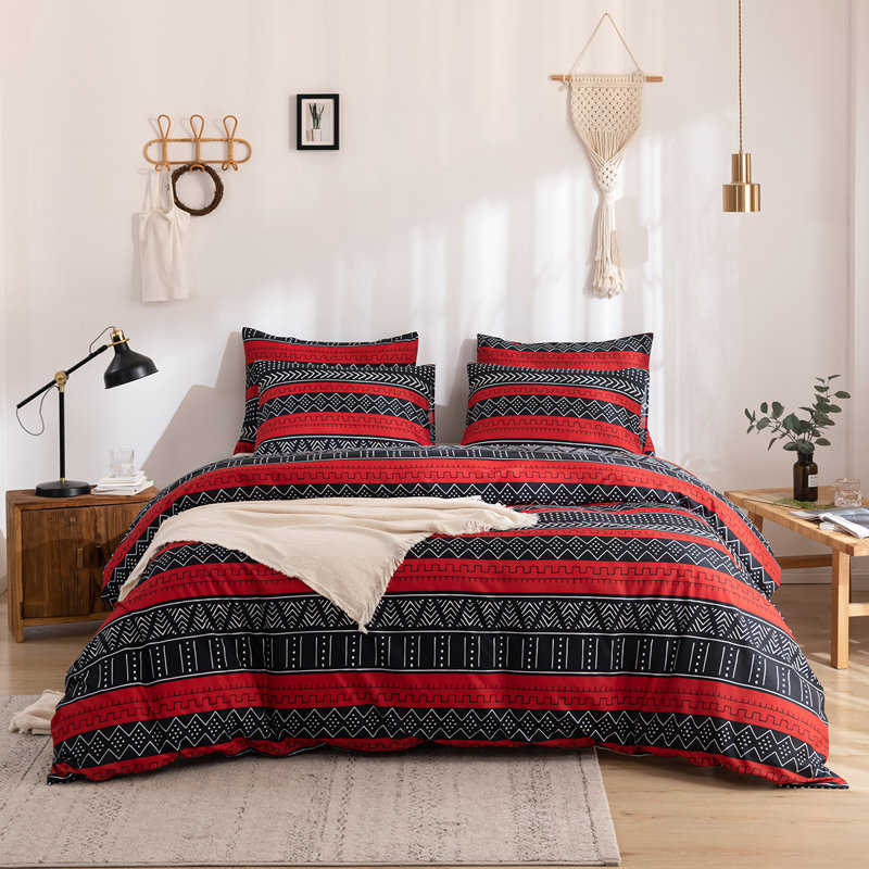 Geometric Shapes Duvet Cover, King Duvet Cover + 2 King Pillowcases