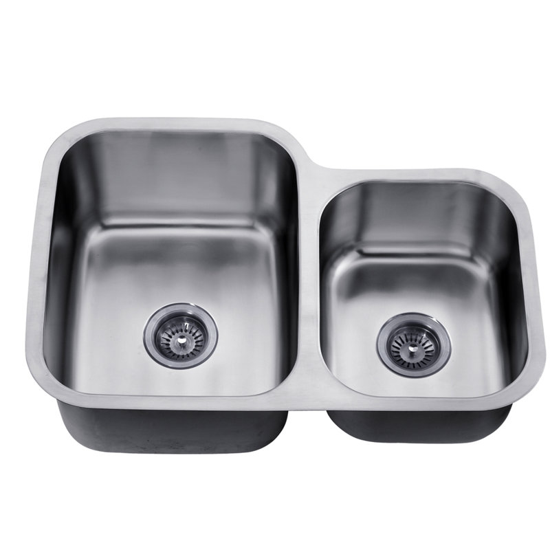 30" L x 20.88" W Under Mount Double Bowl 304 Stainless Steel Kitchen Sink
