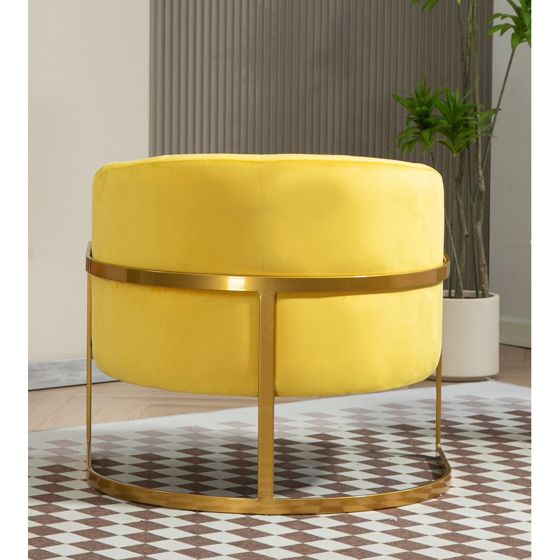 Fauteuil en velours doré, Jaune