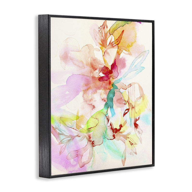 Abstrait aquarelle abstraite, giclée encadrée par Gemma Bardot, H 20 po x l 16 po, Giclée encadrée noir minuit