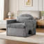 Fauteuil d'appoint surdimensionné en chenille gris prêt pour le salon, la chambre à coucher et le bureau à domicile-1268271778