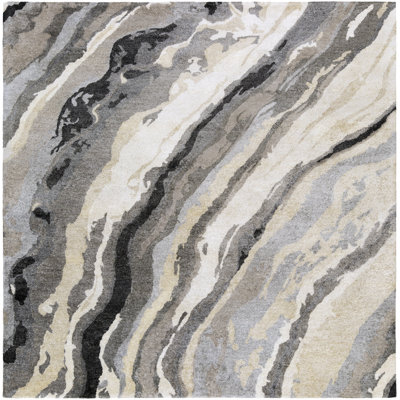 Tapis gris touffeté à la main Mcduffy
