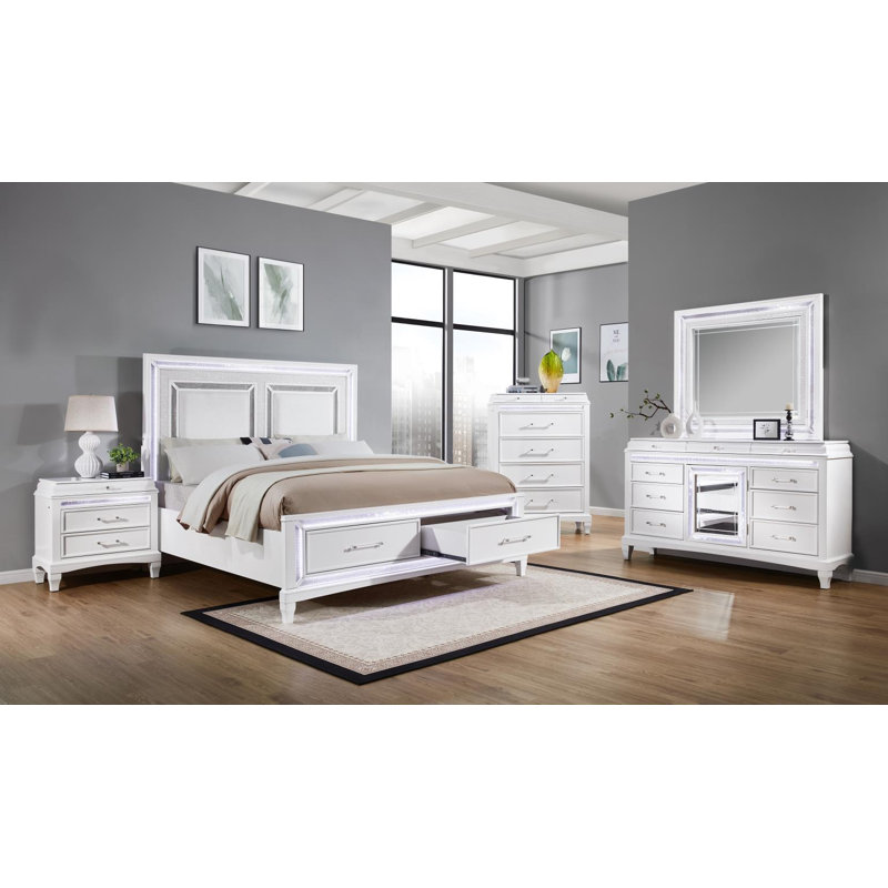 White Led Dresser