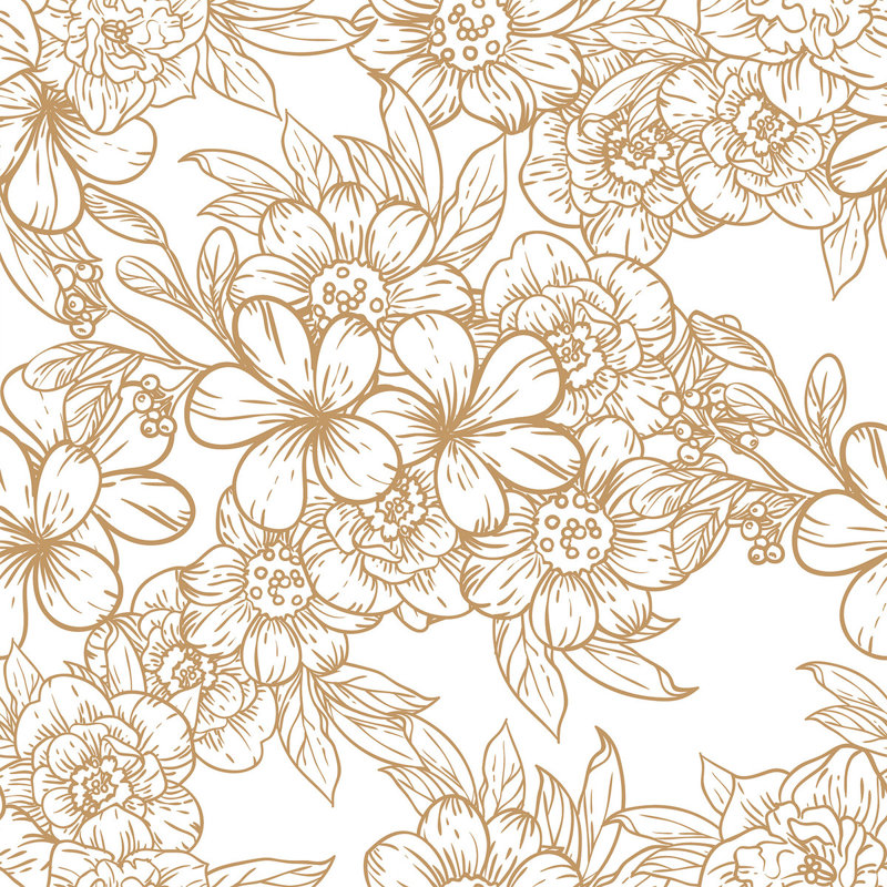 Murale florale, L 2,08 pi x L 10,42 pi