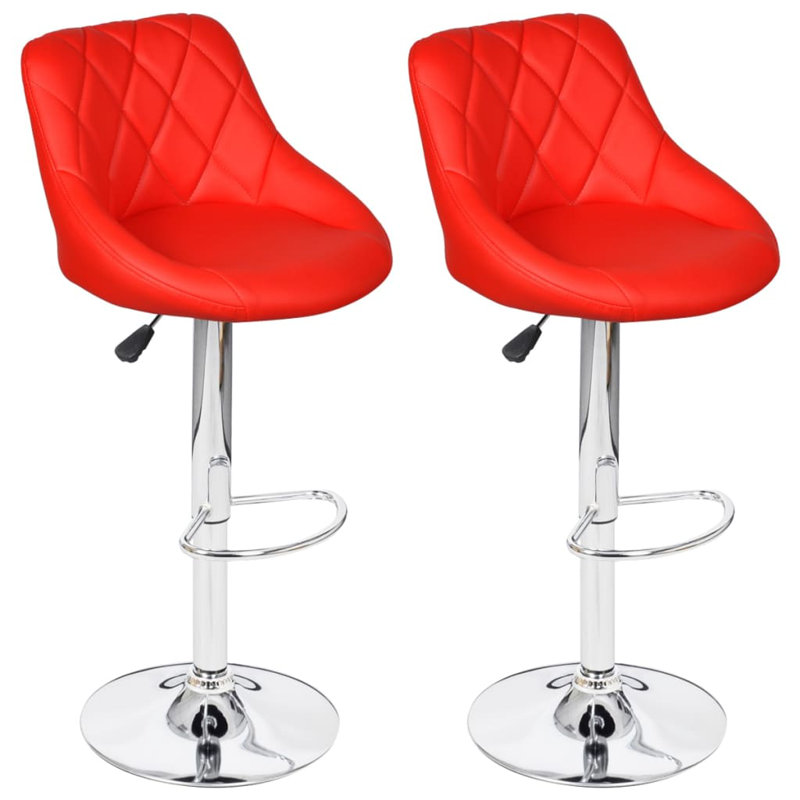 Tabouret de bar à hauteur réglable pour tabouret de pub en similicuir, Rouge