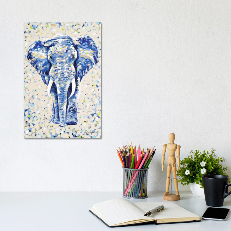 Peanut Elephant - Wrapped Canvas Painting, 20.32 cm H x 30.48 cm W