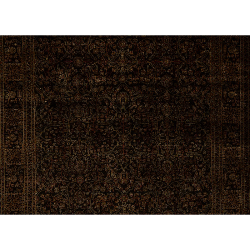 Hand Knotted Wool Area Rug in Black