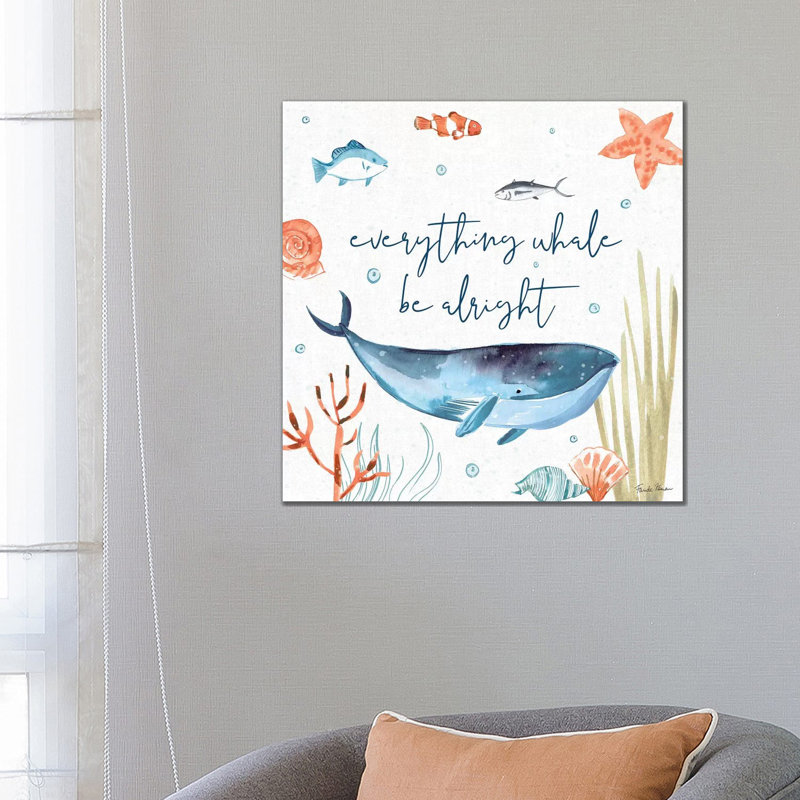 Whale Tale IV by Farida Zaman - Wrapped Canvas Gallery-Wrapped Canvas Giclée, 66.04 cm H x 66.04 cm W x 3.175 cm D