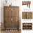 Hidden Shoe Storage Cabinet With 2 Flip Drawers, Line Groove Design, Freestanding Shoe Organizer For Entryway, Hallway, Walnut/