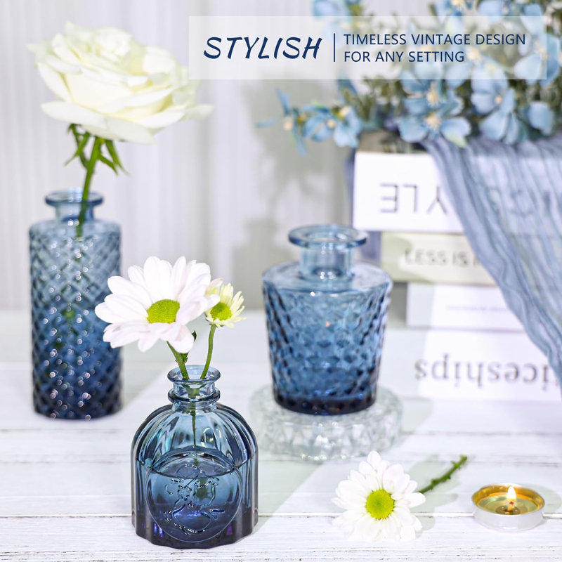Dopkins Glass Table Vase, Blue