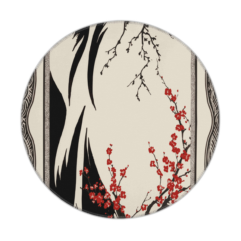 Branching Serenity Indoor And Outdoor Area Rug, Round 5'