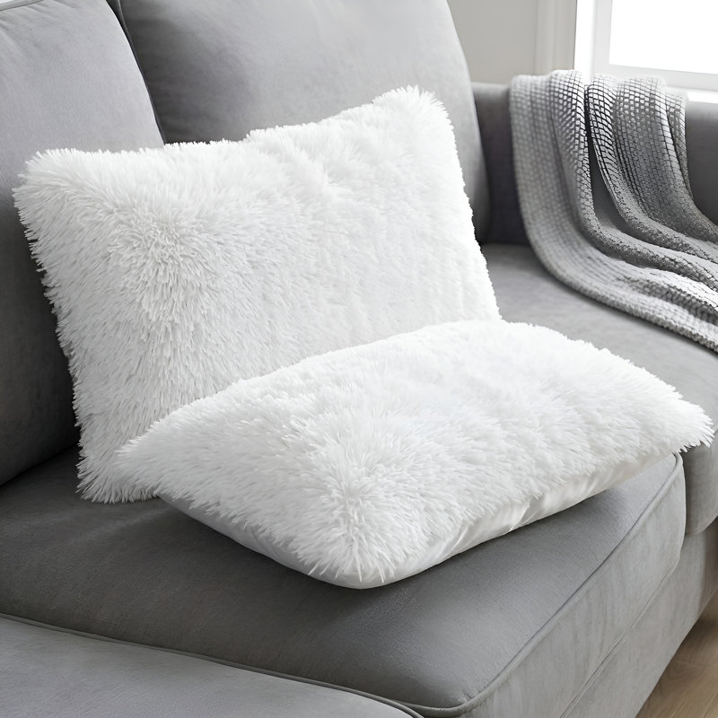 Coussins décoratifs Cheer, 14 x 20, Polyester, Blanc