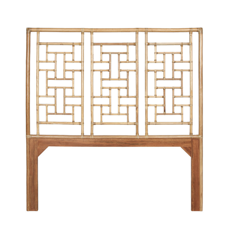 Ohana Wicker/Rattan Open-Frame Headboard, Queen, Natural
