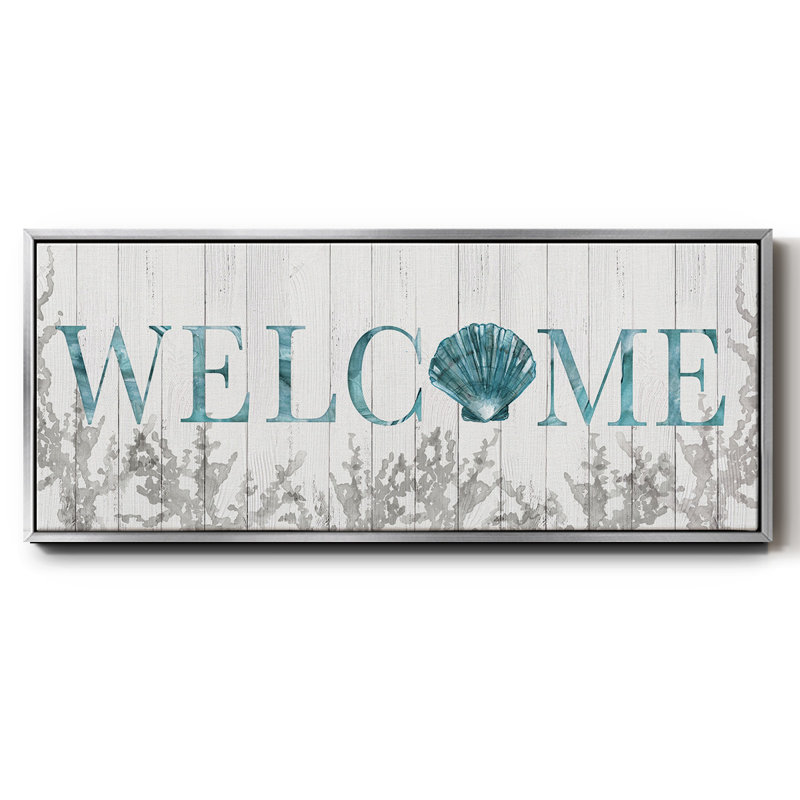 Welcome Shell- Framed Canvas, 20" H x 50" W