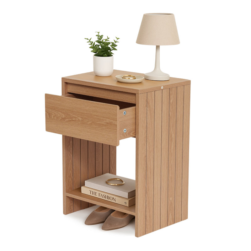 29.5cm W Manufactured Wood Bedside Table
