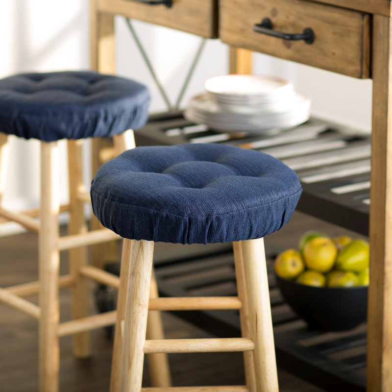 Non-Slip Solid Barstool Seat Cushion, 14-Inches Round, Indigo