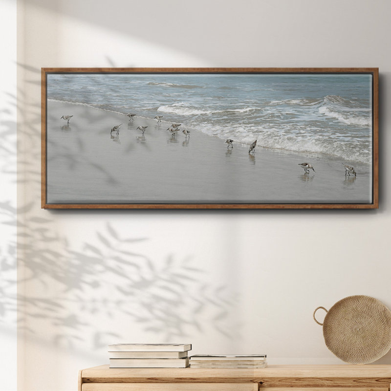 Shorebirds- Framed Canvas, 24" H x 60" W