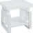 Contemporary White Rectangular End Table With Glossy Finish And Functional Decorative Shelf