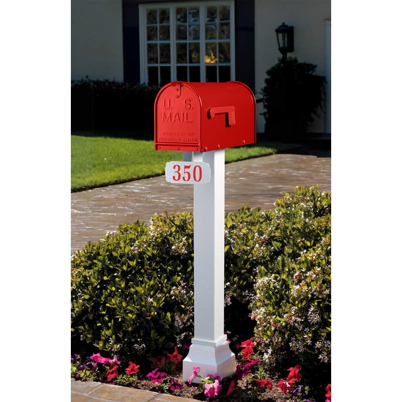 Ensemble de boîte aux lettres Janzer, Blanc/rouge, Oui