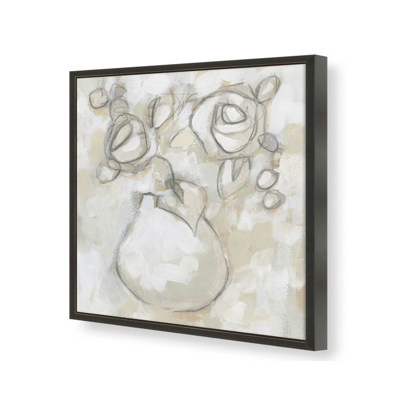 «Bouquet Sketch Impression I» par June Erica Vess, reproduction d'art, H 20 po x l 20 po, Noir
