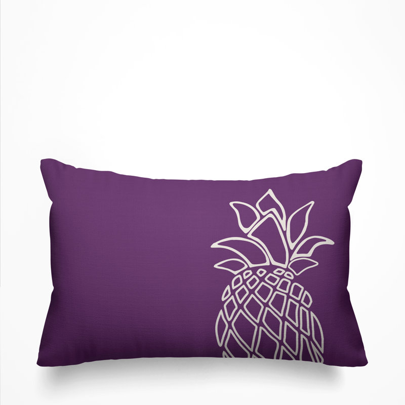 Calico Outdoor Reversible Throw Pillow, Purple