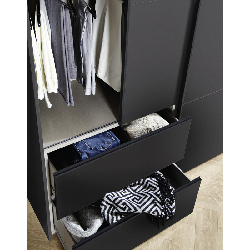 Sevilla sliding door wardrobe, Gray metallic/Gray metallic