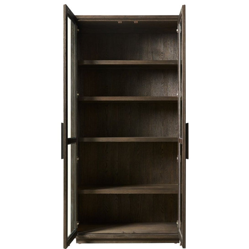 Modern Lighted Curio Cabinet, Brown