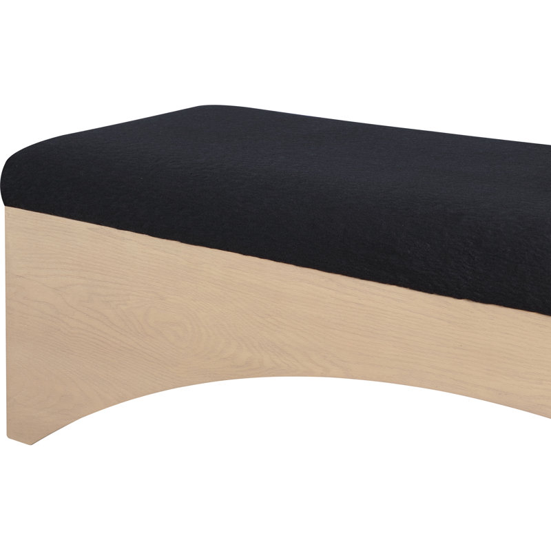 Banc en tissu Lawson Willmot Velour, Naturel, Velours noir