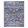 Samira Cullen Machine Washable Floral Border Navy Blue Multi Indoor Area Rug, Transitional Flat Pile for Living Room & Bedroom