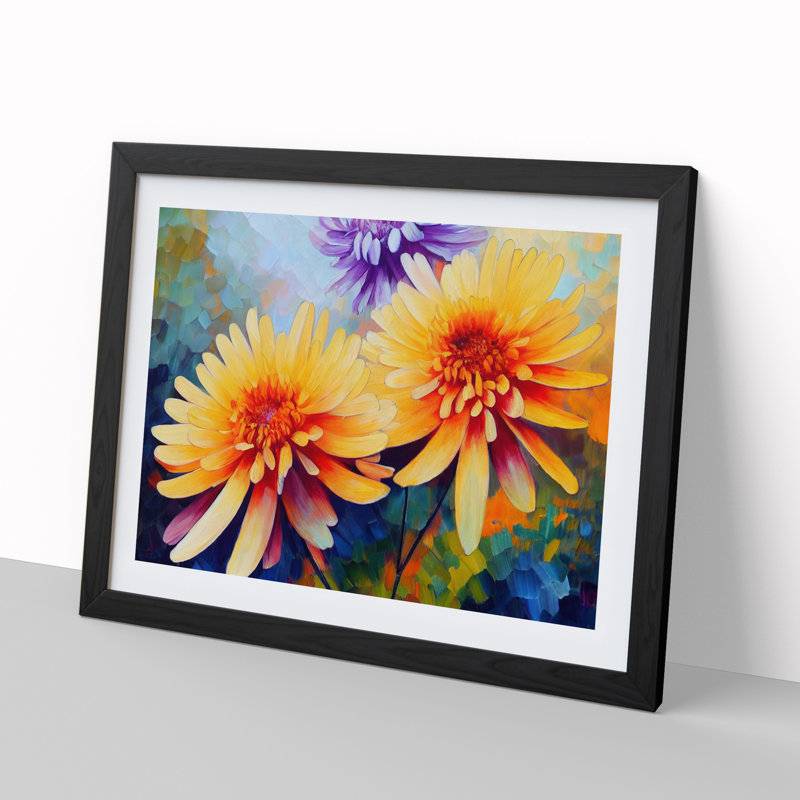 Chrysanthemum Flowers Vol.1 - Framed Print, Black Framed, 25cm H x 34cm W x 2cm D