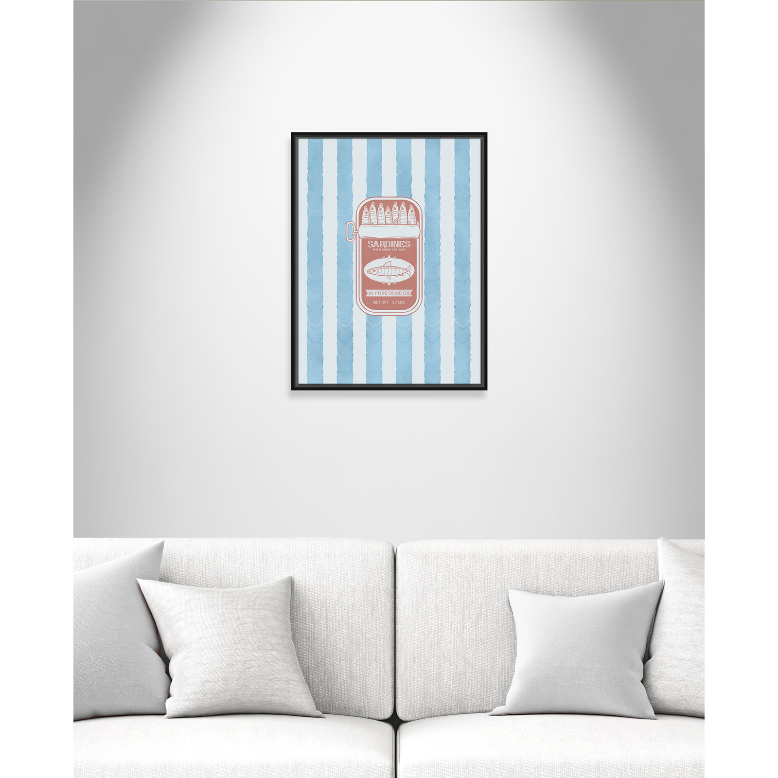 Salty Sardines Print by Marcus Prime, 19.5'' W x 25.5'' H, Black Floater