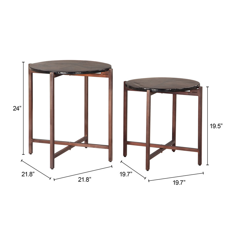 Ensemble de tables basses Gema, bronze