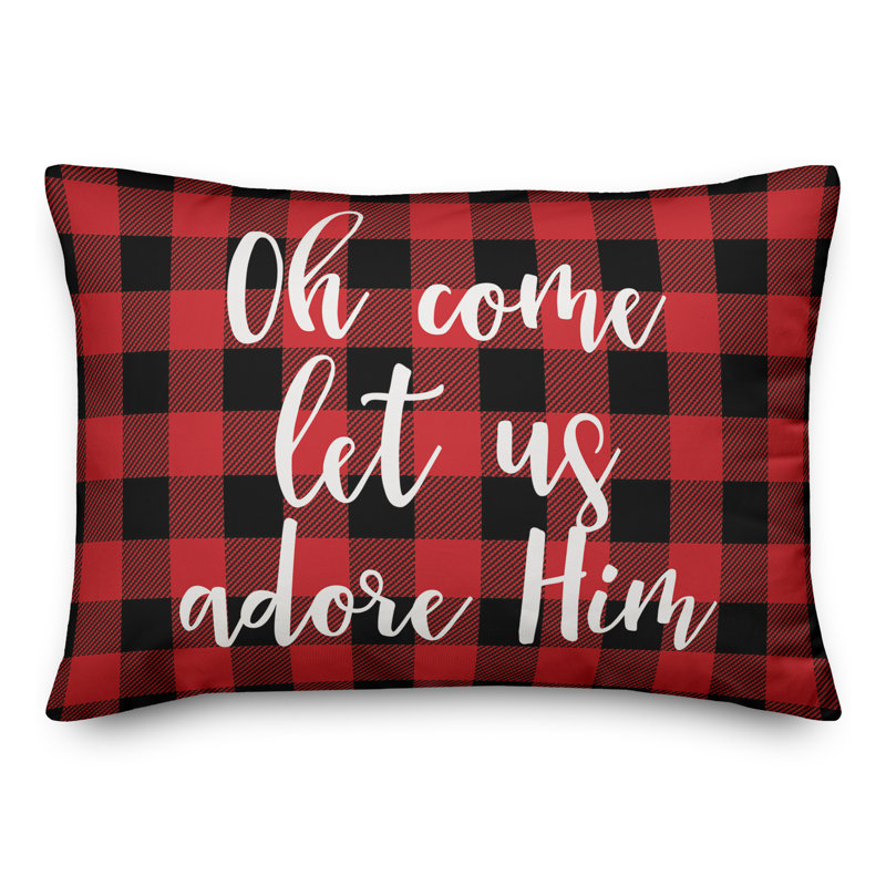  Coussin lombaire à carreaux Oh Come Let Adore him in Buffalo