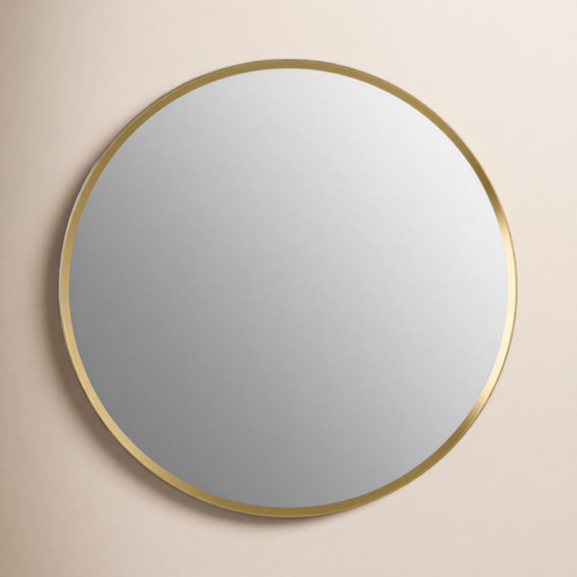 Verdera 24 in Round Framed Medicine Cabinet, Surface Mount or Recessed, Brushed Gold