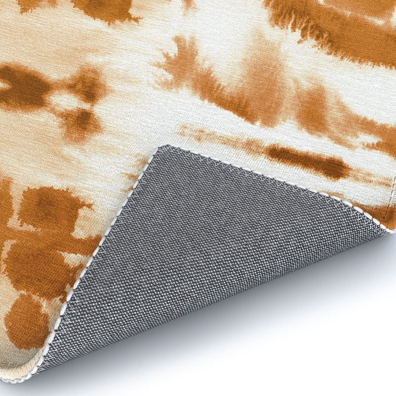 Tapis abstrait brun / crème, Rectangle 5 pi x 7 pi