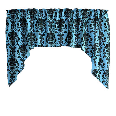 Poplin Damask Floral Swag Window Valance 58" Wide