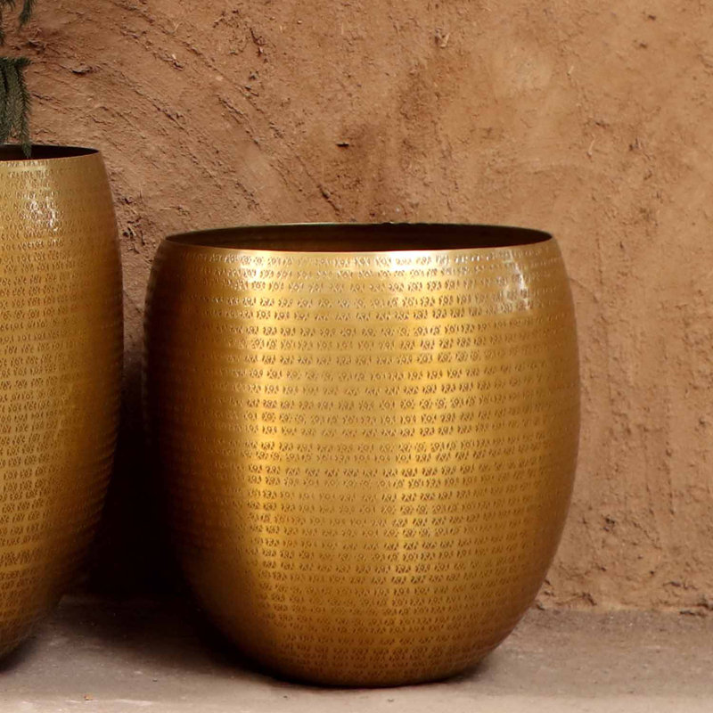 Perrone Handmade Metal Pot Planter, 36cm H x 36cm W x 36cm D, 1