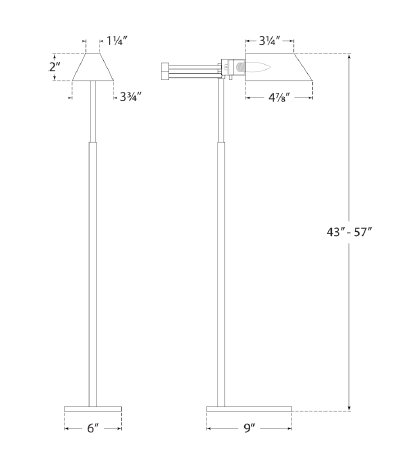 Studio Swing Arm Floor Lamp, Antique Nickel