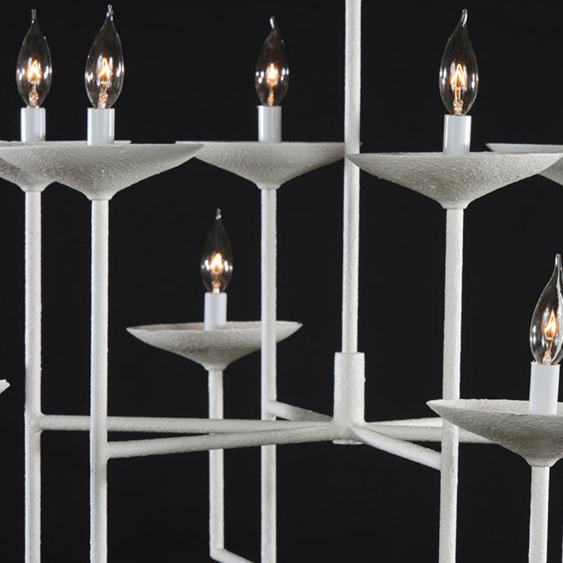 12 - Light Chandelier, 36" H x 47" W x 47" D, White