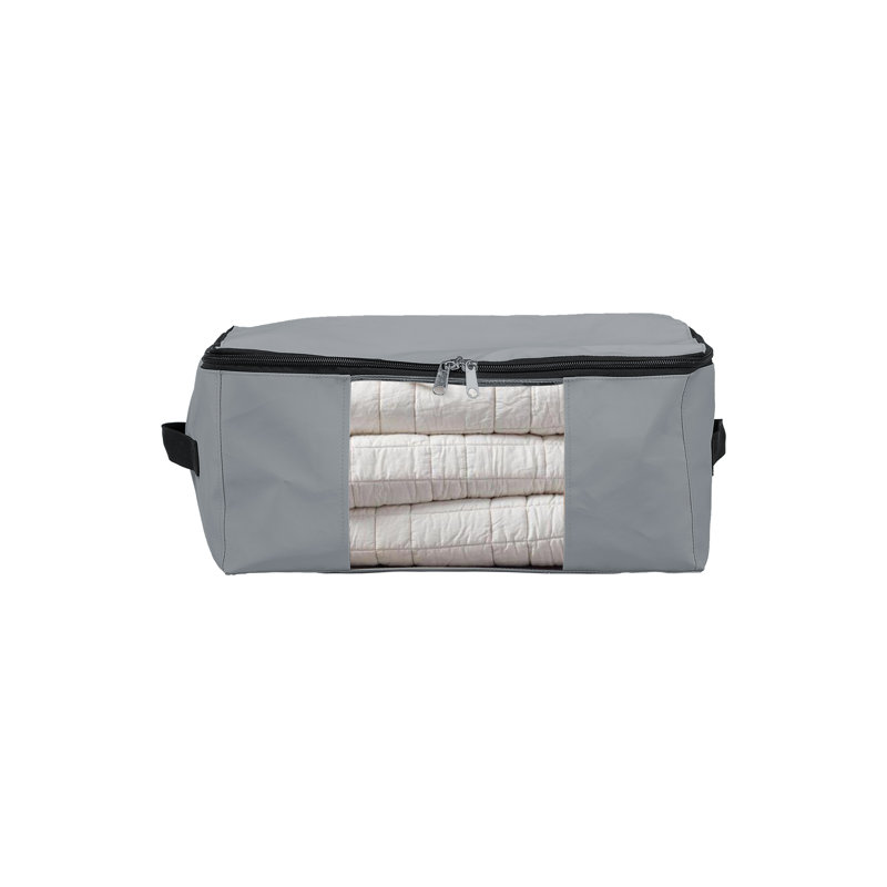 Blue Elephant Fabric Storage Bag, Light Grey