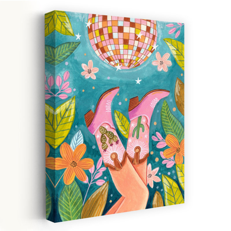 Art contemporain, fleur de cactus abstrait moderne, art tropical, H 24 po x l 16 po