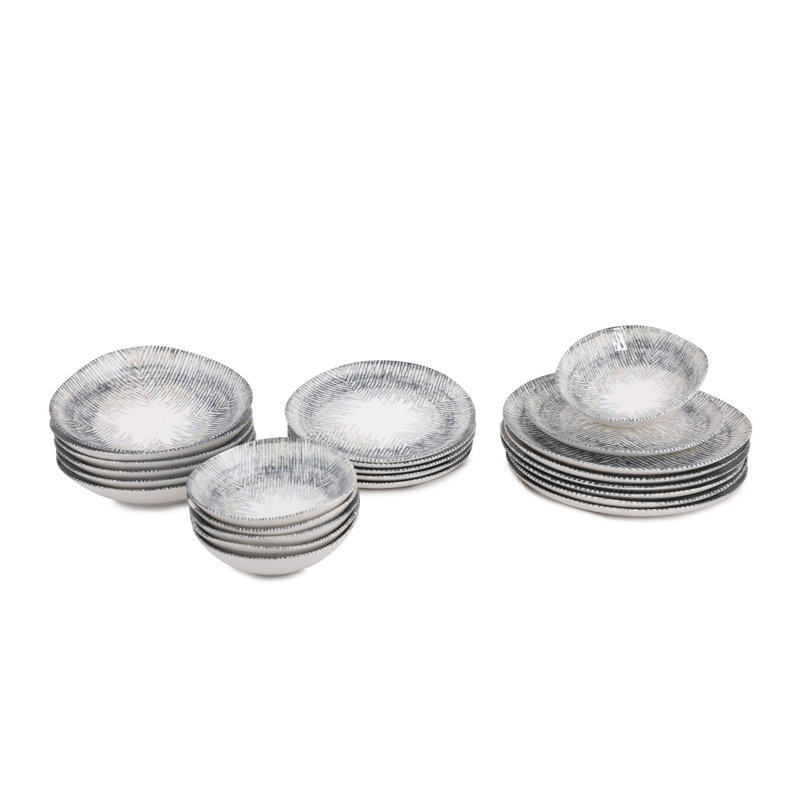 Porcelain China Dinnerware Set 24 Piece - Service for 6